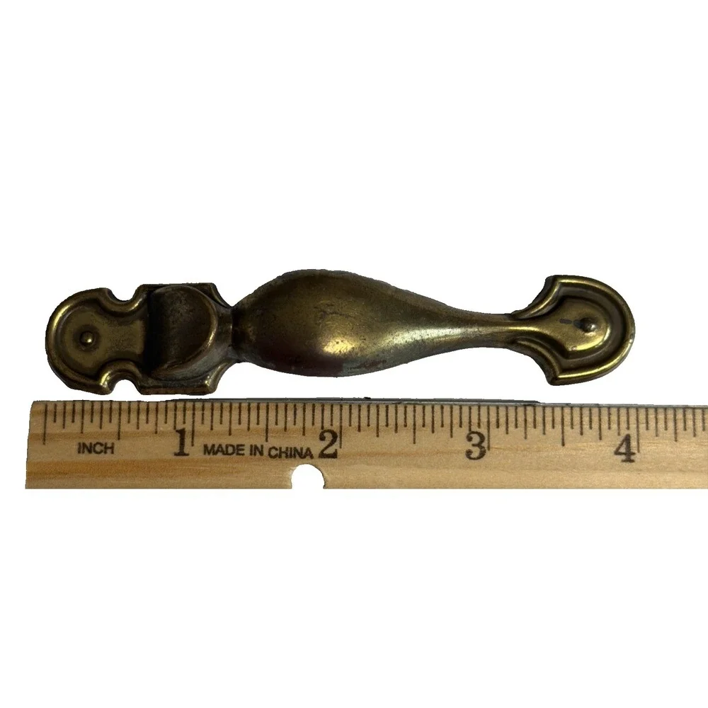 2 Vintage Thumb Rest handles Cabinet Pull Drawer pulls Canada CH 2103 Brass